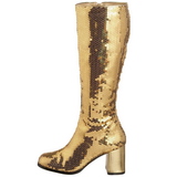 Guld Paljetter 8 cm SPECTACUL-300SQ H�ga Damst�vlar f�r M�n