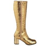 Guld Paljetter 8 cm SPECTACUL-300SQ H�ga Damst�vlar f�r M�n