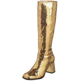 Guld Paljetter 8 cm SPECTACUL-300SQ H�ga Damst�vlar f�r M�n