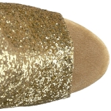 Guld glitter 18 cm ADORE-1018G dam stövletter med platåsula