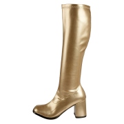 Gyllene lackst�vlar 7,5 cm GOGO-300 h�gklackat damst�vlar f�r m�n