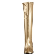 Gyllene lackst�vlar 7,5 cm GOGO-300 h�gklackat damst�vlar f�r m�n