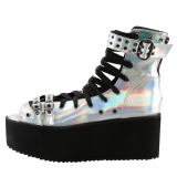 Hologram 7 cm DEMONIA GRIP-105 goth ankle boots with buckles