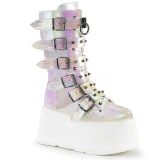 Hologram 9 cm DAMNED-225 womens buckle boots with platform