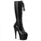 Konstläder 18 cm ADORE-2023 laced womens boots with platform