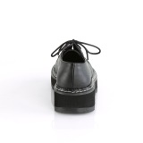 Konstläder 3 cm LILITH-99 Svarta punk skor med snörning