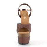 Koppar 18 cm ADORE-709-2G glitter platå high heels