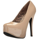 Kr�m Lackl�der 14,5 cm Burlesque TEEZE-06W pumps f�r m�n med breda f�tter