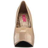 Kr�m Lackl�der 14,5 cm Burlesque TEEZE-06W pumps f�r m�n med breda f�tter