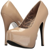 Kr�m Lackl�der 14,5 cm Burlesque TEEZE-06W pumps f�r m�n med breda f�tter