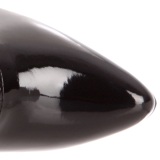 Lackläder 13 cm SEDUCE-3028 Svarta lårhöga stövlar med snörning