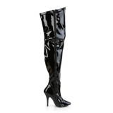 Lackl�der 13 cm stretch l�rh�ga st�vlar f�r breda vader