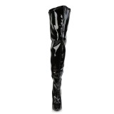 Lackl�der 13 cm stretch l�rh�ga st�vlar f�r breda vader