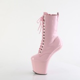Lacklder 20 cm CRAZE-1040 Heelless ankle boots pony heels rosa