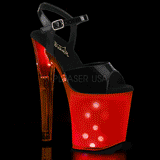 Lackläder 20 cm DISCOLITE-809 strippskor poledance sandaletter skor LED glödlampa