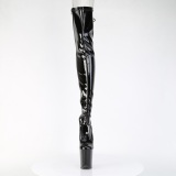 Lacklder 20 cm FLAMINGO-3850 Svarta lrhga stvlar med snrning