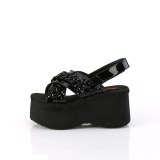 Lacklder 6,5 cm DemoniaCult FUNN-12 lolita emo sandaler med plat
