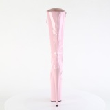Lacklder platstvlar 23 cm poledance snrstvlar til kvinder rosa