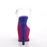 Lavendel glittriga klackar 18 cm Pleaser MOON-708OMBRE pole dance skor