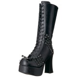 Leatherette 11,5 cm DEMONIA CHARADE-150 goth boots with rivets