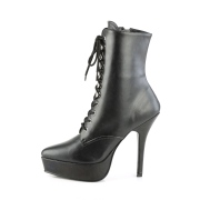 Leatherette 13,5 cm INDULGE-1020 Black ankle boots high heels