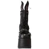 Leatherette 13 cm DEMONIA CAMEL-202 goth ankle boots with rivets
