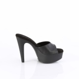 Leatherette 13 cm MARTINI-501 Black mules high heels