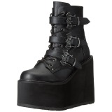 Leatherette 14 cm SWING-103 goth ankle boots wedge platform