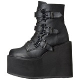 Leatherette 14 cm SWING-103 goth ankle boots wedge platform