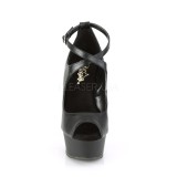 Leatherette 15 cm DELIGHT-653 womens peep toe pumps shoes