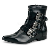 Leatherette 4 cm BROGUE-06 Winklepicker Mens Gothic Ankle Boots