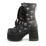 Leatherette 9,5 cm DEMONIA RANGER-310 goth ankle boots with rivets