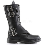 Leatherette Black DEFIANT-302 Mens Buckle Boots