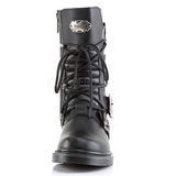 Leatherette Black DEFIANT-306 Mens Buckle Boots