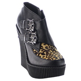 Leopard Leatherette CREEPER-306 creepers wedges women shoes