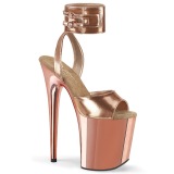 Metallic 20 cm FLAMINGO-891 pleaser high heels with ankle straps