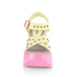 Neon 13 cm DemoniaCult DYNAMITE-02 lolita sandaler med kilklack