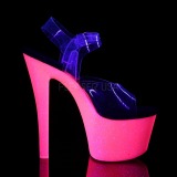 Neon glittriga klackar 18 cm Pleaser SKY-308UVG pole dance skor