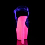 Neon glittriga klackar 18 cm Pleaser SKY-308UVG pole dance skor