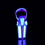 Neon glittriga klackar 20 cm FLAMINGO-810UVG pole dance skor