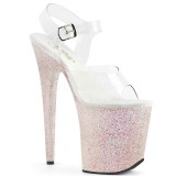 Opal Glitter 20 cm FLAMINGO-808LG Platform High Heeled Sandal Shoes