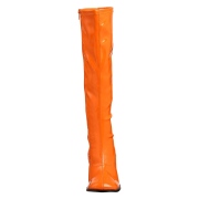 Orange lackstvlar 7,5 cm GOGO-300 hgklackat damstvlar fr mn