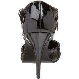 Patent 10 cm VANITY-415 t-strap pumps high heels black