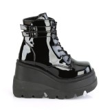Patent 11,5 cm SHAKER-52 wedge ankle boots platform black