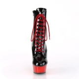 Patent 15,5 cm DELIGHT-1020 Red Chrome Platform Ankle Calf Boots
