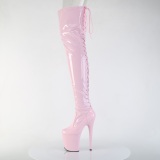 Patent 20 cm FLAMINGO-3850 Rosa overknee boots with laces