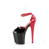 Patent 20 cm FLAMINGO-868 black pleaser shoes with high heels