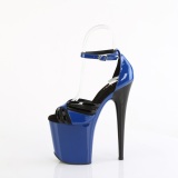 Patent 20 cm FLAMINGO-884 blue pleaser shoes with high heels