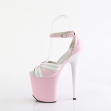 Patent 20 cm FLAMINGO-884 rose pleaser shoes with high heels