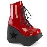 Patent emo 13 cm DYNAMITE-106 wedge ankle boots platform red